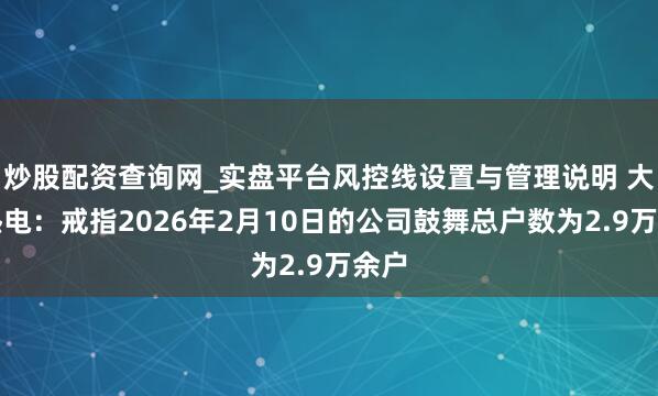 炒股配资查询网_实盘平台风控线设置与管理说明 大连热电：戒指2026年2月10日的公司鼓舞总户数为2.9万余户